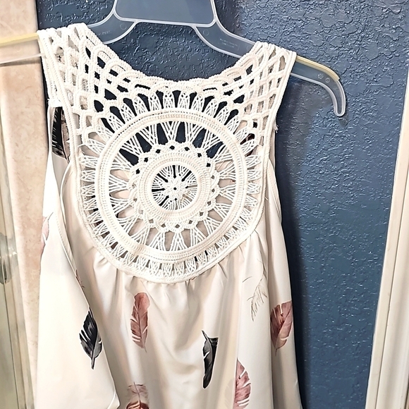 NEW Silky Tank w Crotchet Back 4XL Leaf Design - Picture 9 of 10